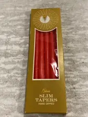 Vintage Gibson 1/2"x 10" Tiny Taper Slim Skinny Candles 6 Hand Dipped USA --6754