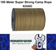 100m Khaki 550lb Military 9 core Paracord Rope 4mm Outdoor Camping Rope