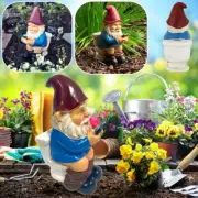 3D Dwarf Toilet Play Phone Statue Garden Gnome Resin Doll Figurines Crafts USA