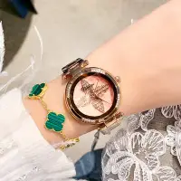 在飛比找Yahoo!奇摩拍賣優惠-新款手錶女 百搭手錶女蒂米妮2019新款手錶幸運四葉草手錶焦
