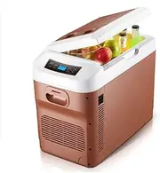 Portable Refrigerator, 12 Volt Fridge Freezer for Home and Car Use, Ideal for Traveling, Camping, Road Trip, DC 12/24V(Brown)