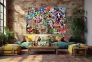 Banksy Graffiti Art Print Street Art Canvas Wall Art Graffiti Pop Art Home Decor