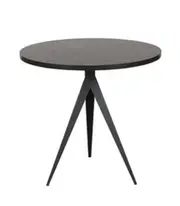 Round Meeting and Coffee Table 30mm Table Top Dark Teak