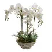 ORCHID CEMENT POT Faux Flower