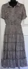 BRAVE+TRUE Ladies Maxi Dress. Sz S. black / light tan. Collared. BNWT