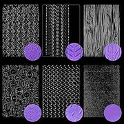 Ocmoiy 6 Pack Fondant Texture Mats Tire Tread Track Wood Grain Fondant Molds for Clay, Chocolate, Fondant Embossed Cake Decoration Mold