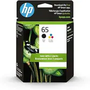 HP 65 Black & Tri-Color Original Ink Cartridges, 2 Cartridges (T0A36AN)