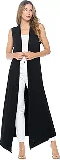 [Isaac Liev] Women's Maxi Cardigan Duster Vest