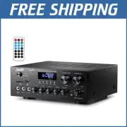 Multi-Input Bluetooth 5.0 Stereo Receiver - Compact 400W Amplifier for Karaoke