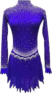 [Zagitova] Figure Ice Skating Dress Handmade Rhinestone Dance Dresses Long Sleeved Turtleneck Skating Competition Costume