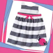 NWT 2T Gymboree CAPE COD CUTIE chambray STRIPED ladybug SUN DRESS Hot Pink