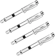 MINAOLULUS 4Pcs Transparent Fountain Pen with Ink Converter Smooth Writing for Students and Office Use Ergonomic Design Refillable Ink Absorber for Calligraphy Practice