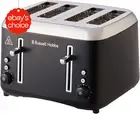 Addison 4 Slice Toaster Wide Slots Dual Browning Defrost Reheat Matte Black.