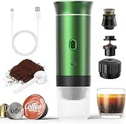 Portable Espresso Machine, Travel Coffee Maker for Camping & Car, Self-Heating, Compatible with Ground Coffee & NS Capsules, Cold Brew and Heating Mini Coffee Maker with 150ml Cup