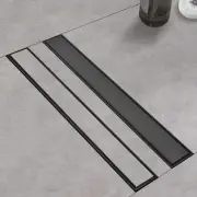 Linear Shower Drain with Tile Insert Panels, 24 Inch Black 304 Stainless Stee...