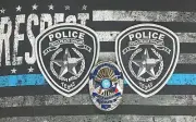 Set of Texas Silver 2-Flag Badge & Subd TX DPS Style Shoulder Patches (LEO ONLY)