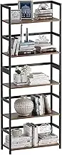 5-Tier Bamboo Wood Ladder Bookshelf, Tall Display Storage Shelf, Large Bookcase Modern Industrial Stand Organizer for Home, Office, Living Room, Kitchen, Bedroom (Rustic Brown)