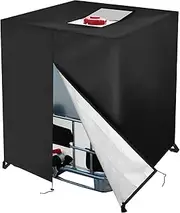 Zipper IBC Tote Cover Huapate 275 Gallon for 420D 1000L Outdoor Water Tank Protective Cover(Black)