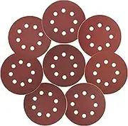80 Pcs 5 inch 8 Holes Sanding Discs 320 600 800 1000 1200 1500 2000 3000 Compatible for Random Orbital Sander (#320 - #3000 Each Grit 10 Pcs Red)