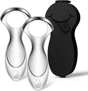 RONAVO Tongue Scraper Tongue Cleaner (2024) Tongue Scraper for Adults Portable Storage Tongue Coating Removal Bad Breath Care Metal Tongue Scraper with Black Carrying Case