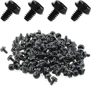 MEETOOT 100PCS 6#-32x6 Hex Washer Head Replacement PC Case Mounting Screws Fasteners for Building, Repairing and Maintaining Computer Systems (Black Zinc)