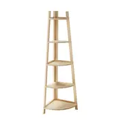MIUZ 5 Tier Corner Ladder Display Shelf Rack Plant Stand Bookshelf Home Storage