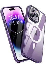 iphone 14 pro max magsafe clear purple bumper case