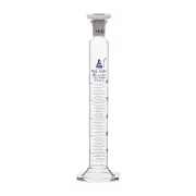 Eisco Labs 50mL Graduated Cylinder with Stopper, Class A - Blue Graduations