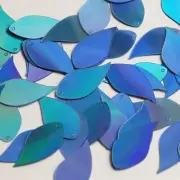 Vine Leaf Sequin 1" Light Blue Lazersheen Rainbow Reflective Metallic