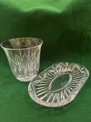 Signed WATERFORD CRYSTAL SOAP DISH & TUMBLER Vintage 2001 New Bathroom Set BOX