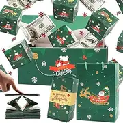Pop Up Surprise Box, Surprise Gift Box Explosion Money, Unique Folding Explosion Box, Pop Up Red Envelope for Birthdays, Anniversaries, Weddings, Valentine's Day and Christmas (Green, 10 Bounces)