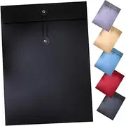 HONMEET Thick Paper File Pockets with Zipper Office School Storage with String Tie Closure