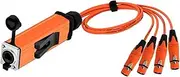4 Channel 3-Pin Multi Network Snake Receiver to Single Ethercon Cable Box Extender-CAT5 Cable(D1003J-F-Orange,1m)