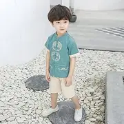 [N\\A] Boys Tang Suit Chinese Style Summer Cotton and Linen Hanfu