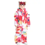 Nevenka One Piece Ski Suits Jackets Waterproof Winter Warm Jumpsuits for Kids-50803