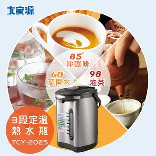 【福利品】 大家源4.6L 304不鏽鋼3段定溫電動熱水瓶 TCY-2025