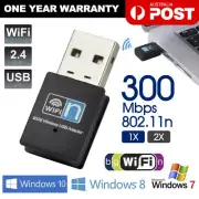 1/2x USB Wireless N WiFi Adapter Dongle Network LAN Card 802.11n 300Mbps Win10