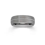 Tungsten Carbide Matte With A Rose Gold Plate Line Ring