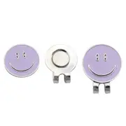 Smile Face Magnetic Golf Cap Metal Purple Ball Markers