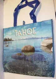 new LAKE TAHOE CA Tote Bag grocery shopper REUSABLE GROCERY purse BEACH 16x14