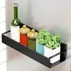 AU (Black 29.5x9.5x5cm / 11.6x3.7x2.0in)Fridge Spice Rack Magnetic With Hook Han
