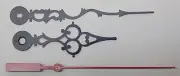 Serpentine Clock Hands Set Quartz Battery Clock 8 1/2 to 9" DIal NEW Red Sweep
