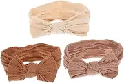 NAMOARLY 3Pcs Headbands Soft Nylon Bows for Comfortable Elastic Hair Accessories for Photo Shoots Parties for Newborns
