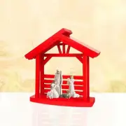 Wooden Manger Scene Holiday Gift Wood Ornament for Living Room Shelf Office