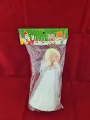 Vintage Angel Christmas Tree Topper Vinyl Face NOS