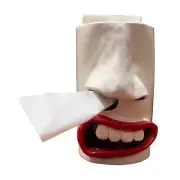 Handmade Funny Face Tissue Holder, Resin Quirky Mouth Nose Tissue Box Dispenser