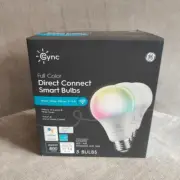 GE Cync Full Color Smart Bulbs | 3 Pack | LED | A19 | Dimmable