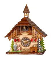 Quartz Cuckoo Clock Black forest house EN 403310 Q NEW