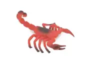 Scorpion, Red Black Big Solid Rubber Bug, Toy, Realistic Figure 5" ABC14 B263