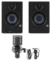 (2) Presonus Eris 3.5 2nd Gen 3.5" Studio Monitors Speakers+Recording Microphone